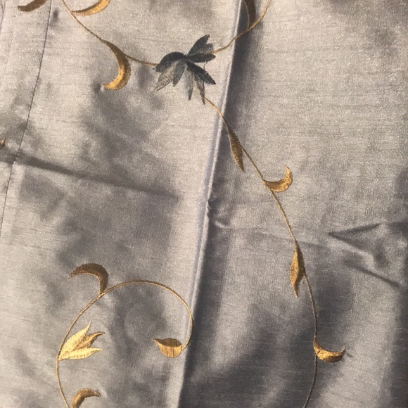 Embroidered Single Lined Curtain Panel - Picture 4 of 9